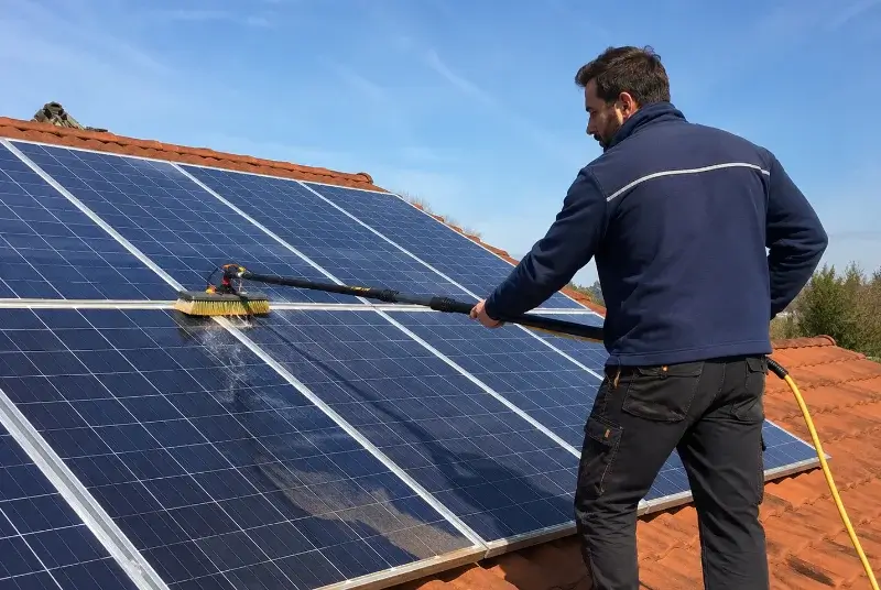 Nettoyage et entretien de panneaux solaires à la Garnache